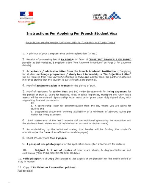 France CAmpus | PDF | Travel Visa | Fee