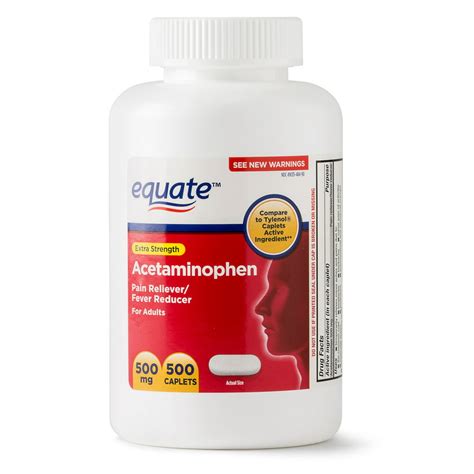 Equate Extra Strength Acetaminophen Caplets, 500 mg, 500 Ct - Walmart ...