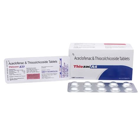 Aceclofenac Thiocolchicoside Tablet Manufacturer, Supplier, & Franchise