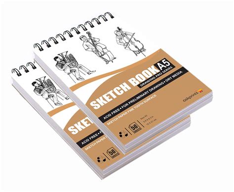 Buy Askprints 50 Sheet A5 Sketchbook Set of 2-5.8 x 8.3 Inch | Top Spiral-Bound Sketchpad for ...