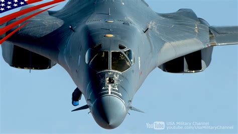 Supersonic Speed (Mach 1.25), Swing Wing Strategic Bomber B-1B Lancer Flight Prep & Take-Off ...