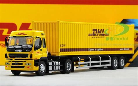 Yellow 1:50 Scale DHL Theme Diecast Container Truck Model [NT01T072 ...