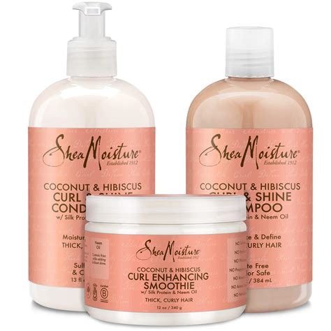 Buy Shea Moisture Shampoo and Conditioner Set, Coconut and Hibiscus Curl & Shine 13-oz ea ...