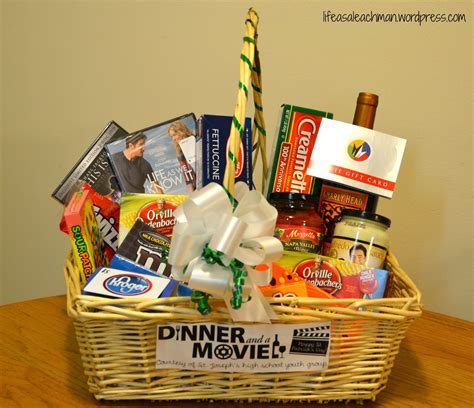 ‘Dinner & a Movie’ gift basket. | Movie basket gift, Movie night gift ...