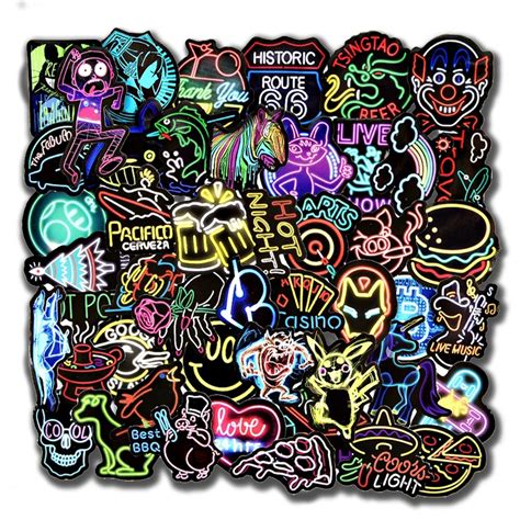 Vinyl Neon Light Stickers | Decals Neon Motorcycle | Motorcycle Stickers - 10/20/50pcs - Aliexpress