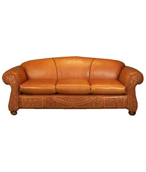 Western Tooled Leather Sofa | Baci Living Room