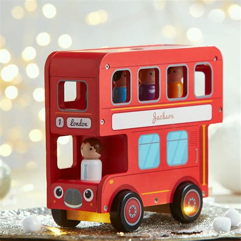 red wooden toy bus by my 1st years | notonthehighstreet.com