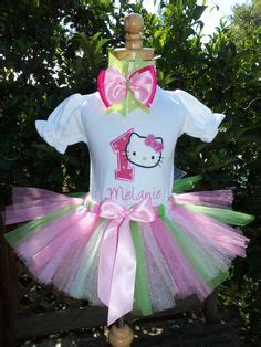 Hello Kitty Birthday Outfit-ANY Number includes Shirt, Tutu and Hairbow-NAME FREE 1st Birthday ...