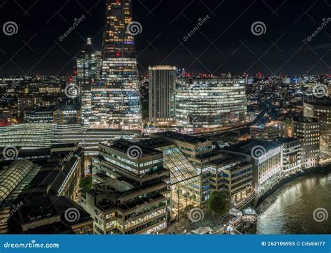 London at Night, an Aerial View on UK Capital Stock Image - Image of business, cathedral: 262106955