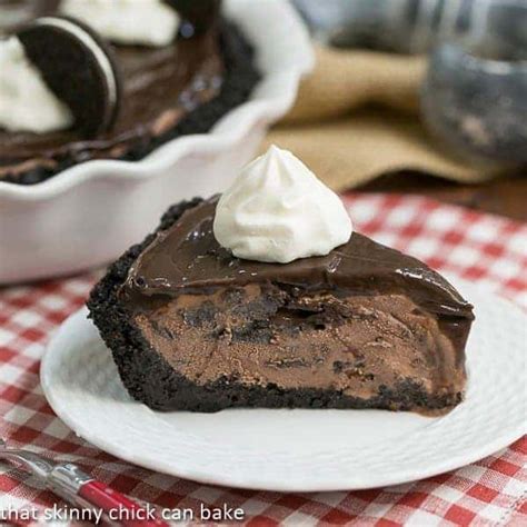 Fudge Topped Chocolate Ice Cream Pie - That Skinny Chick Can Bake