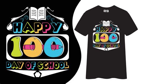 Happy 100 days of school quotes t-shirt design. 15483207 Vector Art at Vecteezy