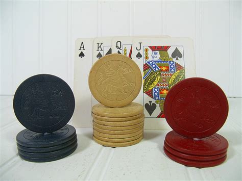 Clay Poker Chips with Embossed Dragons Collection of 18