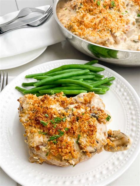 Baked Pork Chops with Mushroom Gravy - Midwestern HomeLife