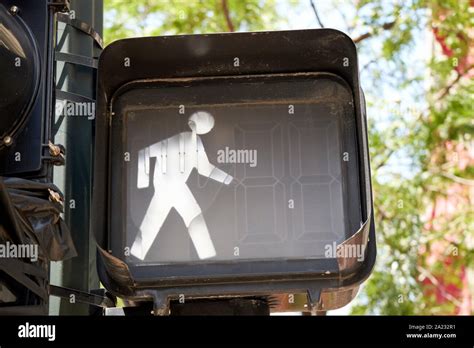 white man walking walk signal pedestrian crossing crosswalk people ...