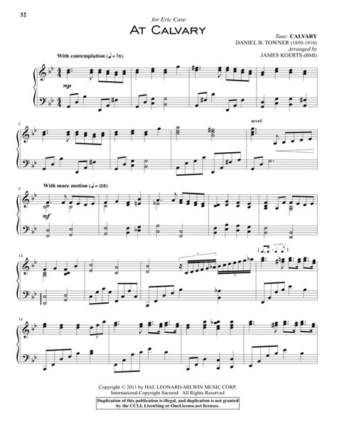 At Calvary - Piano Solo - Digital Sheet Music | Sheet Music Plus