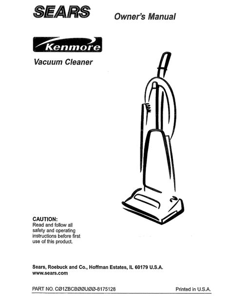 SEARS KENMORE VACUUM CLEANER OWNER'S MANUAL Pdf Download | ManualsLib