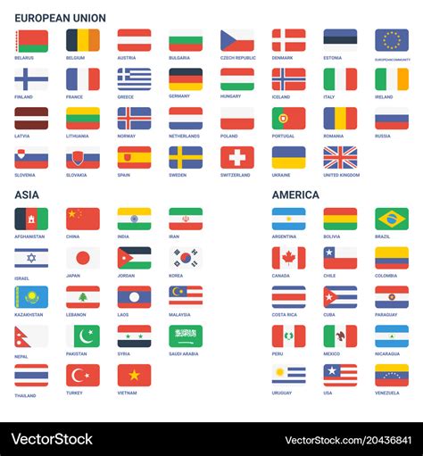 Flags world Royalty Free Vector Image - VectorStock