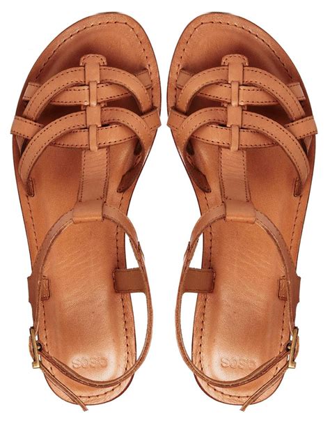 ASOS Flightplan Leather Flat Sandals in Tan (Brown) - Lyst