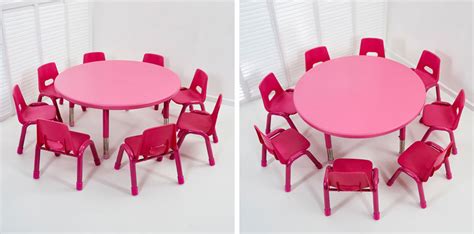 Plastic Eight Persons Round Table (Stainless Steel Lifting Feet) - Zhejiang Monle Toys Co.,Ltd
