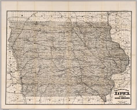 Railroad Map Of Iowa Prepared For The Board Of Railroad Commissioners ...