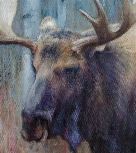 Fall Moose Oil Painting Bull Moose Nature Wildlife Art - Etsy