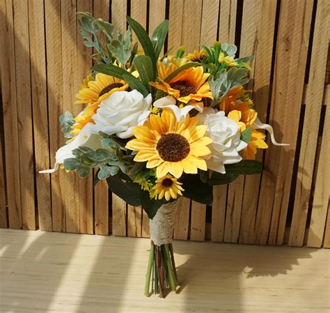 Sunflower Wedding Bouquet Calla Lily Sun Flower Bridal | Etsy