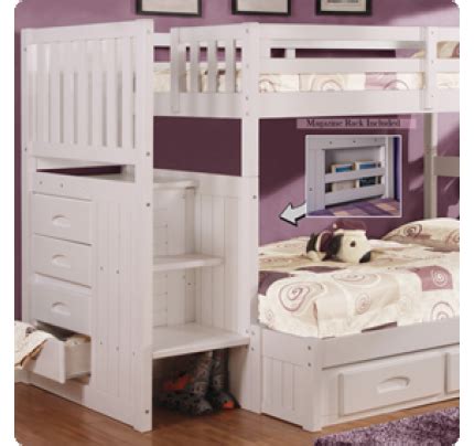 Discovery World Furniture Twin over Full White Staircase Bunk Bed | Cambridge | Viv Rae Bunk Bed ...