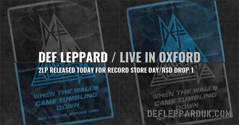 DEF LEPPARD's LIVE In OXFORD 2LP RECORD STORE DAY Release Out Now