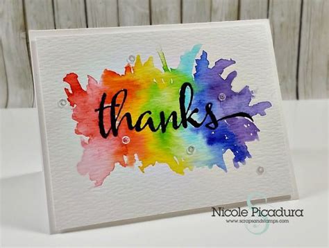 Scraps & Stamps — Clean & Simple Cardmaking using watercoloring | Rainbow card, Watercolor cards ...