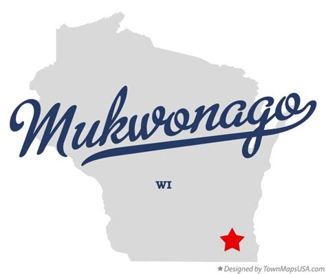 Map of Mukwonago, WI, Wisconsin