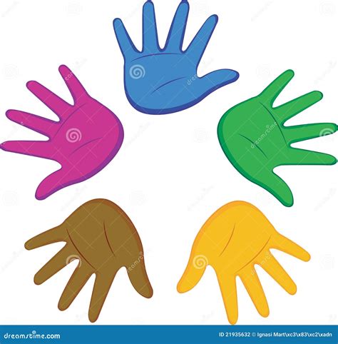 Colored hands stock vector. Illustration of competition - 21935632