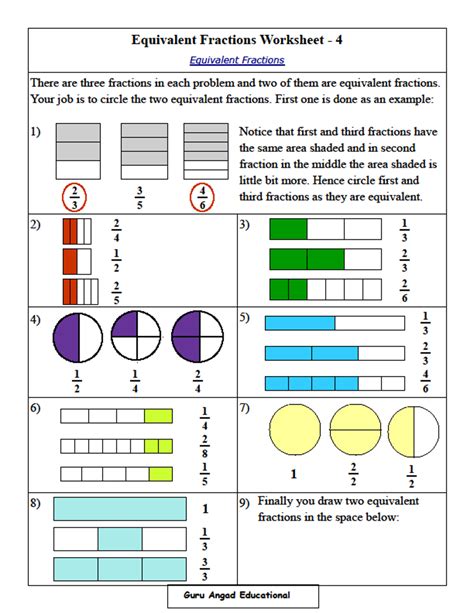 Fraction 4th Grade Worksheets