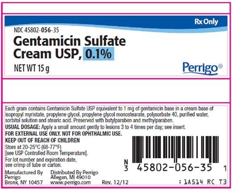 Gentamicin Cream - FDA prescribing information, side effects and uses