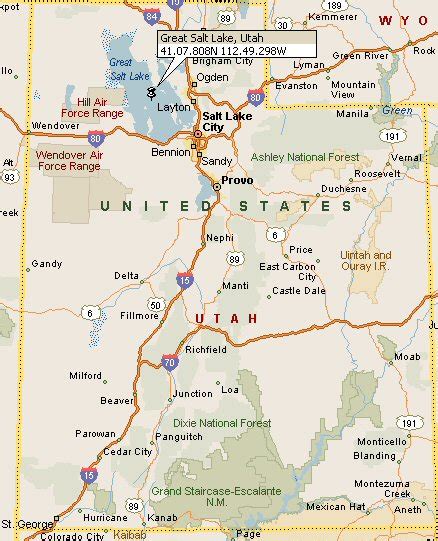 Great Salt Lake, Utah, State Map