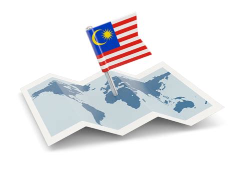 Flag pin with map. Illustration of flag of Malaysia