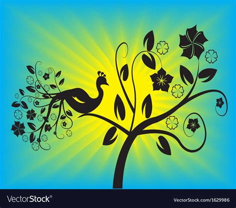 Bird in a tree Royalty Free Vector Image - VectorStock