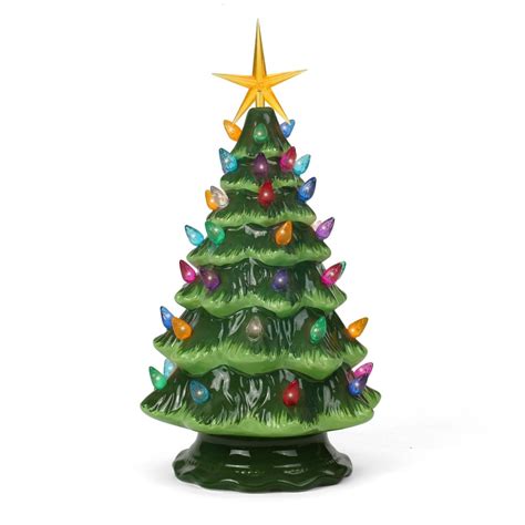 Ceramic Christmas Tree - Tabletop Christmas Tree with Lights - (11.5 ...