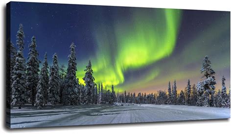 Amazon.com: Lapland Northern Lights Poster Canvas Prints Wall Art For ...