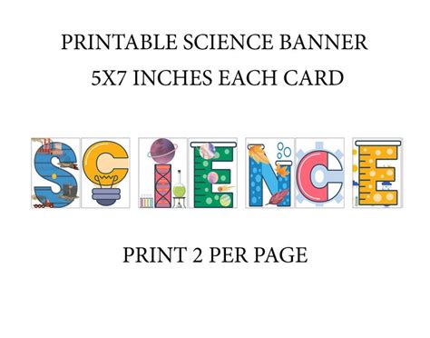 Science Banner Printable Classroom Science Sign Science - Etsy