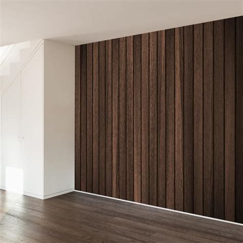 Retro Wood Dark Wall Mural (With images) | Wood slat wall, Office feature wall, Slat wall