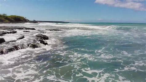 Hawaii Ocean Waves Kiholo Bay Aerial View - YouTube