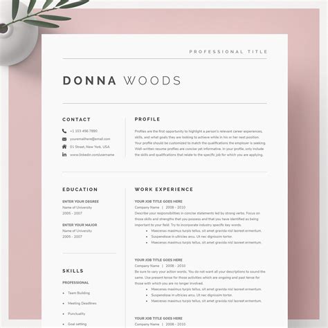 Google Docs Resume Template Resume Template Resume Template - Etsy | Minimalist resume template ...