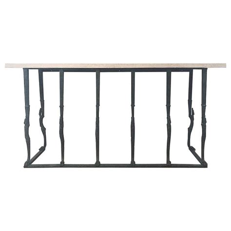 Luciano Bronze Hang Forged Classic Console Table With Limestone Top in 2022 | Classic console ...