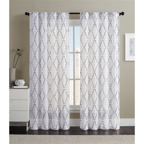 OVERSTOCK EXCLUSIVE VCNY Dixon Embroidered Sheer Curtain Panel Pair - 17628257 - Overstock.com ...