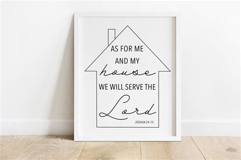 As for Me and My House Scripture Art Joshua 24:15 Bible - Etsy