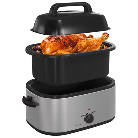 RoyalCraft 26 Quart Electric Turkey Roaster Oven with Visible Glass Lid ...