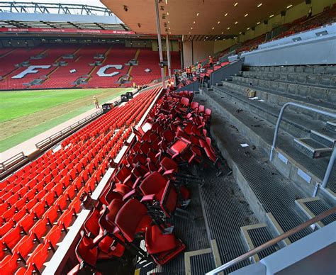 Anfield Main Stand seats removed as Liverpool redevelop home ground ...