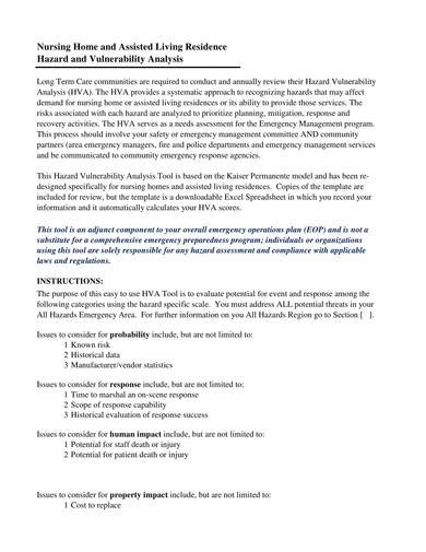 FREE 9+ Hazard Vulnerability Analysis Templates in PDF | MS Word | Excel