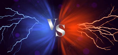 Vs Lightning Blue Red Light Effect Background, Vs, Electric Current, Lightning Background Image ...