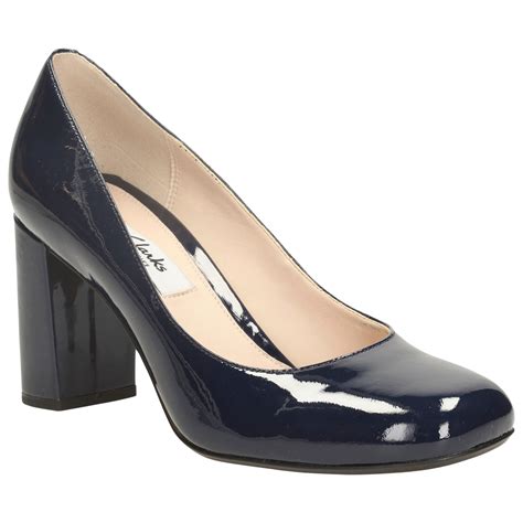 Clarks Gabriel Mist Block Heel Court Shoes in Blue | Lyst UK